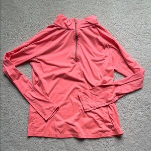 Coral Quarter-Zip Long Sleeve Pullover